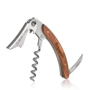 ODM OEM Custom Logo Wine Bottle Opener Stainless Steel Metal Promotional Item Corkscrew