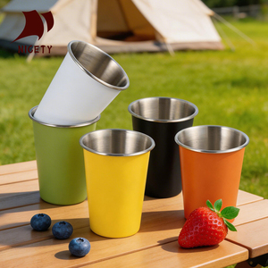 Custom Logo 350ml Powder Coated Stainless Steel Cup