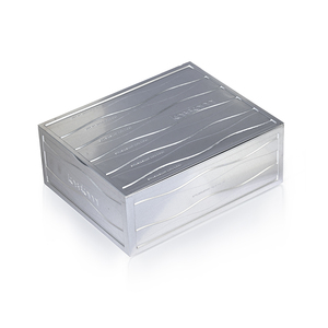 Factory Custom Metal Can Premium Gift Packaging Rectangular Silver Engraved Pattern Tin Box For Watches Tinplate Case