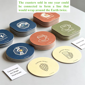 Printed Beer Coaster Absorbent Disposable Paper Cup Mat Low MOQ Pulp Board Drink Coasters For Bar Pub Restaurant Beverage Shop