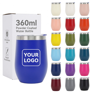 Premium Matte Powder Coated 12oz Stemless Wine Tumbler