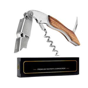 High Quality Stainless Steel Wine Bottle Opener with Rosewood Wooden Handle