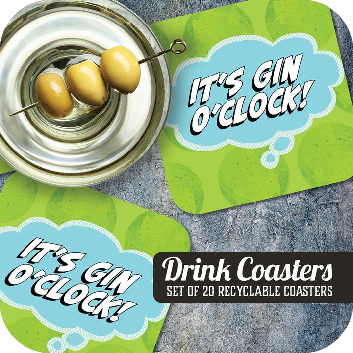 Gin O Clock Paper Coaster Set