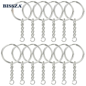 Wholesale Free Sample Custom Keychain Key Chain Parts Steel Metal Custom Flat Round Shaped Custom Key Ring