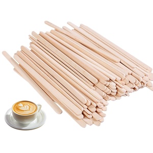 Premium 140mm Biodegradable Eco-Friendly Birch Wood Flat Cocktail Stirrers