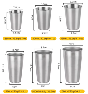 Metal Beer Tumbler Unbreakable Stainless Steel Pint Cup